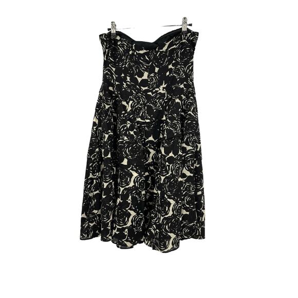 The Limited Event Dress Womens 6 Floral Tiered Strapless Black White Party - Picture 2 of 4